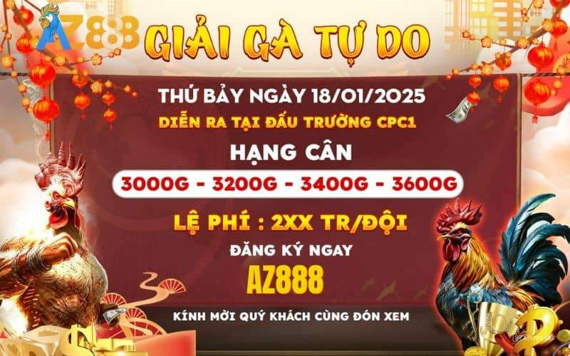 Thông Báo Giải Gà Tự Do Mừng Xuân Ất Tỵ 2025 Tại CPC1 Ngày 18/1/2025 Thông Báo Giải Gà Tự Do Mừng Xuân Ất Tỵ 2025 Tại CPC1 Ngày 18/1/2025